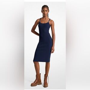 Michael Kors Blue Strapless Sheath Dress Cocktail